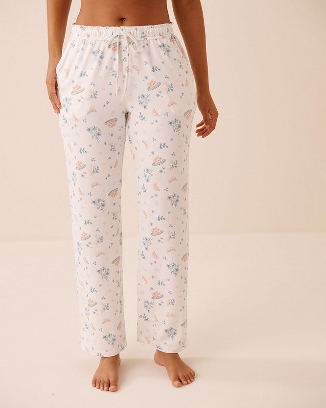 Peachy Dream Brunch Pant - White