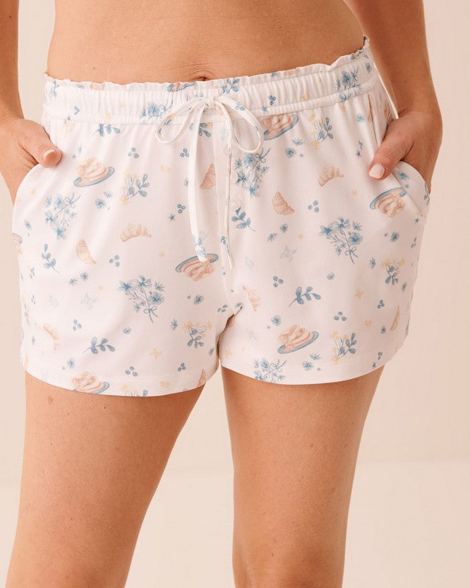 Peachy Dream Brunch Short - White