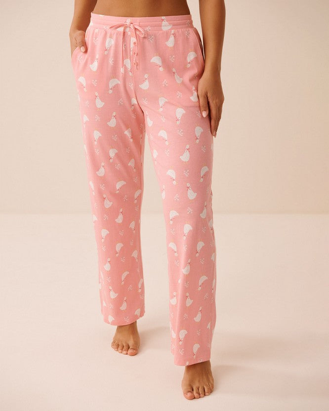 Cotton Viscose Summer Pant - Pink