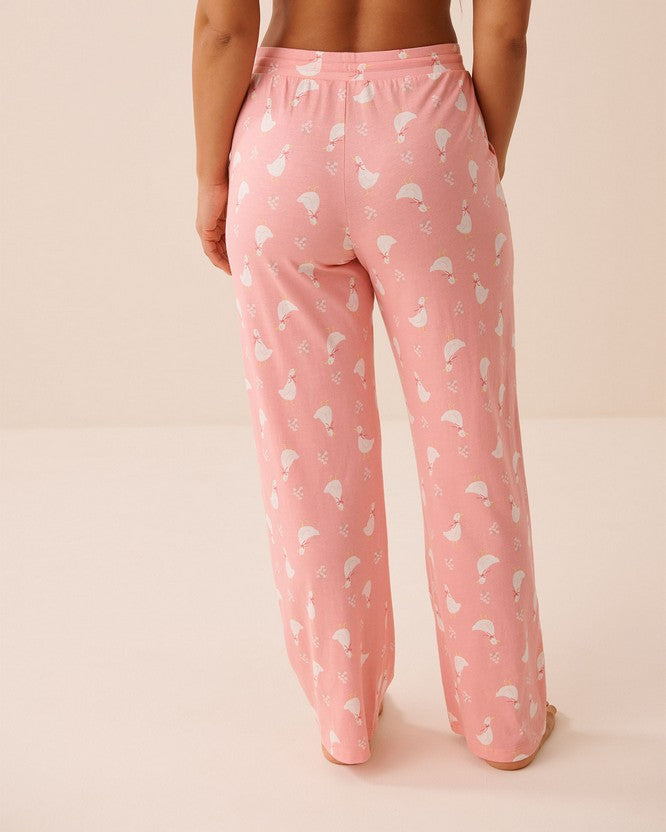 Cotton Viscose Summer Pant - Pink