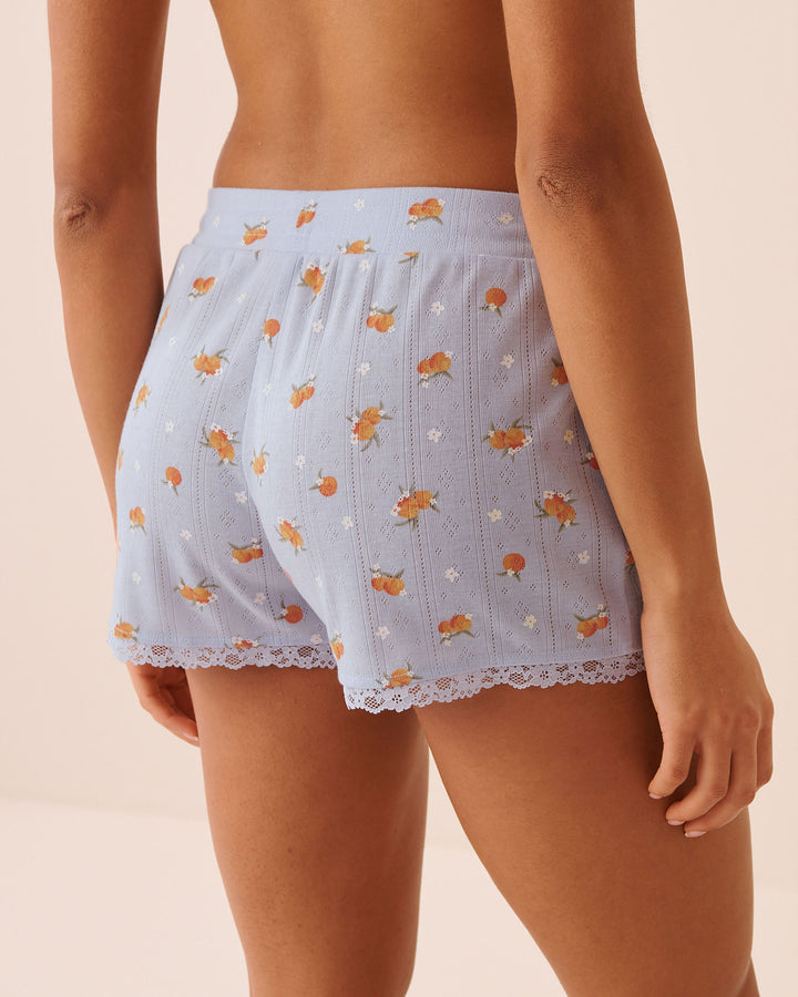 Pointelle Floral Short
