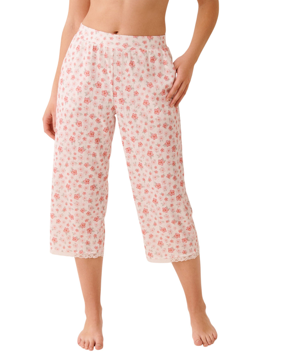 Pointelle Floral Capri