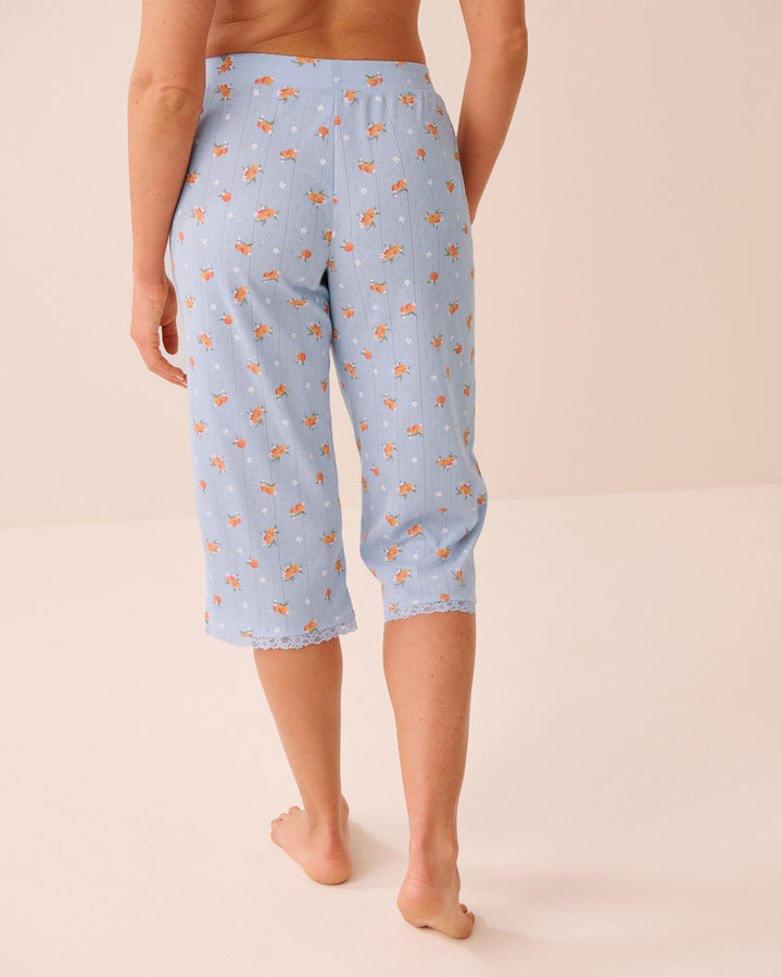 Pointelle Floral Capri