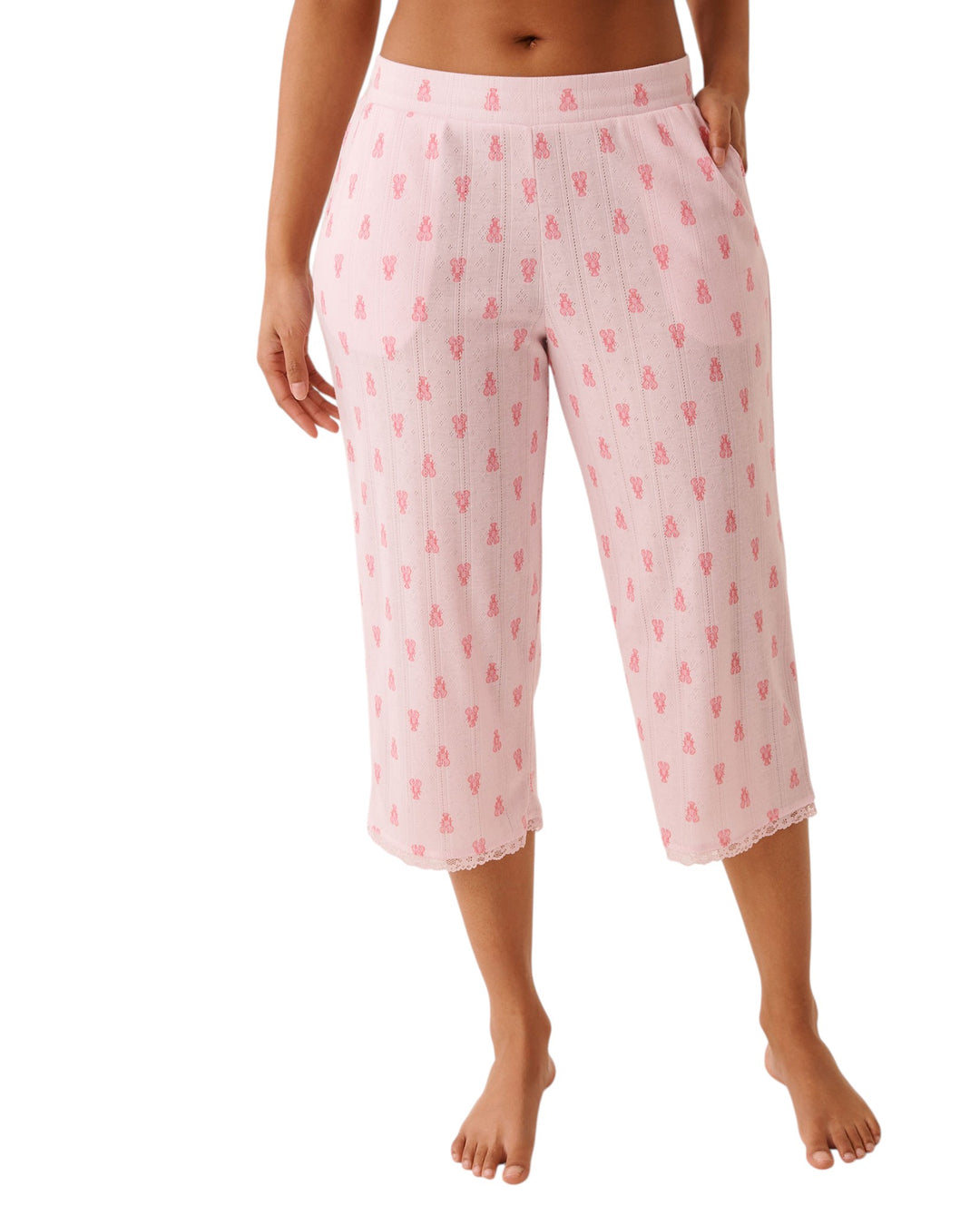 Pointelle Floral Capri