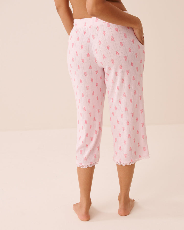 Pointelle Floral Capri