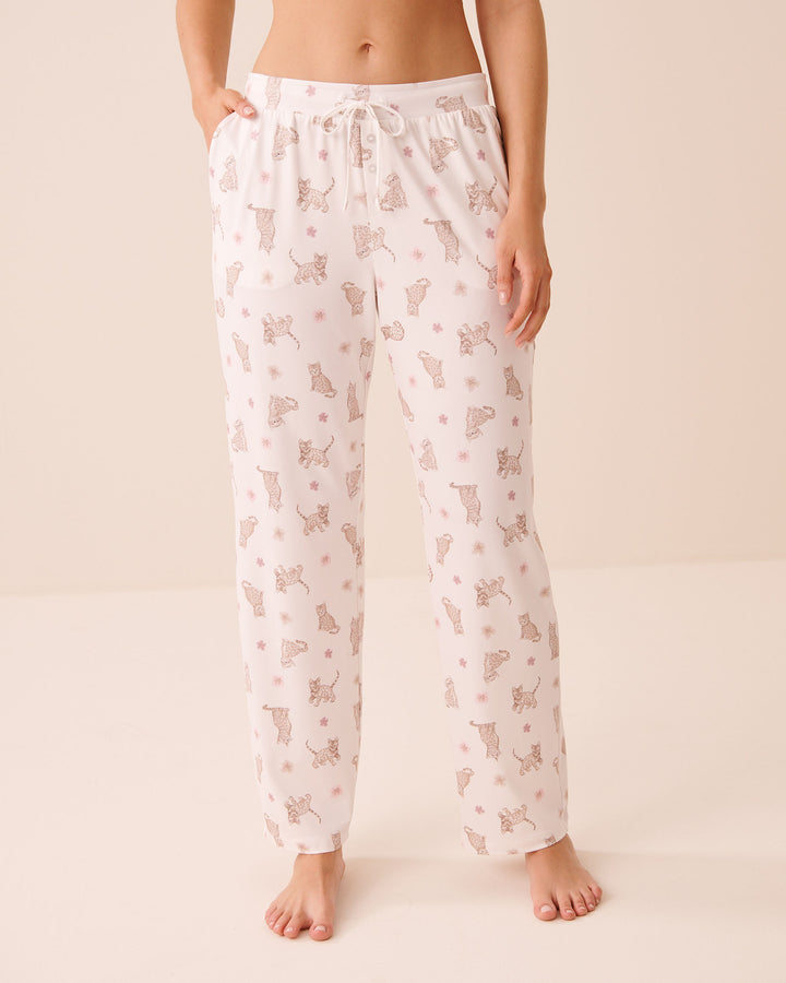 Leopard Flower Print Super Soft Pajama Pants