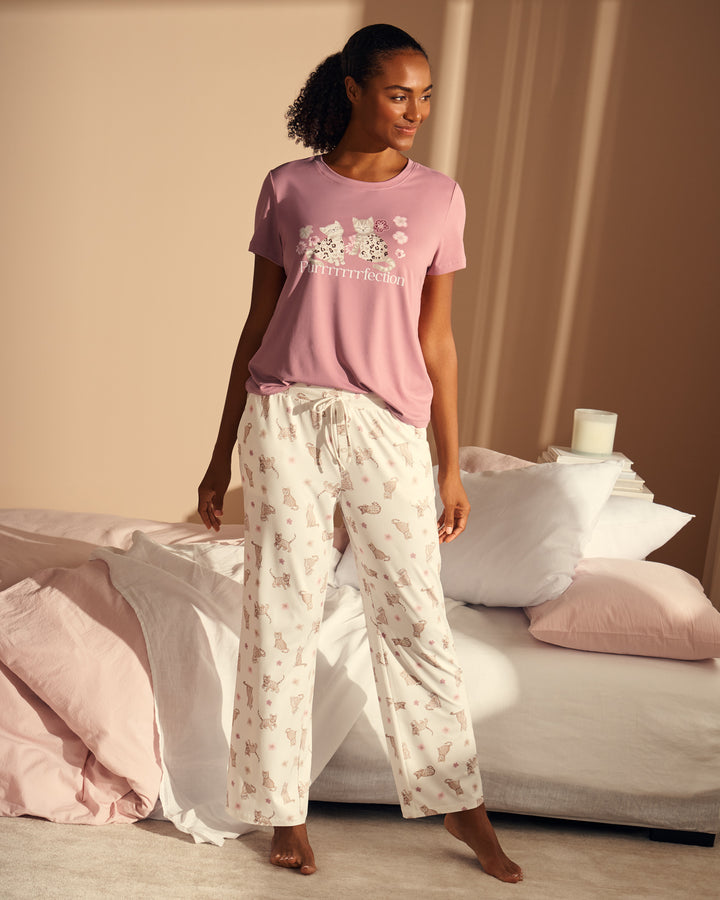 Leopard Flower Print Super Soft Pajama Pants
