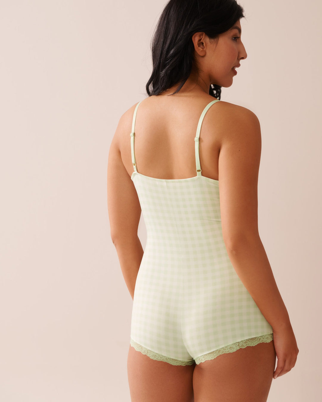 Gingham Print Super Soft Sleeveless Romper - Seacrest Gingham
