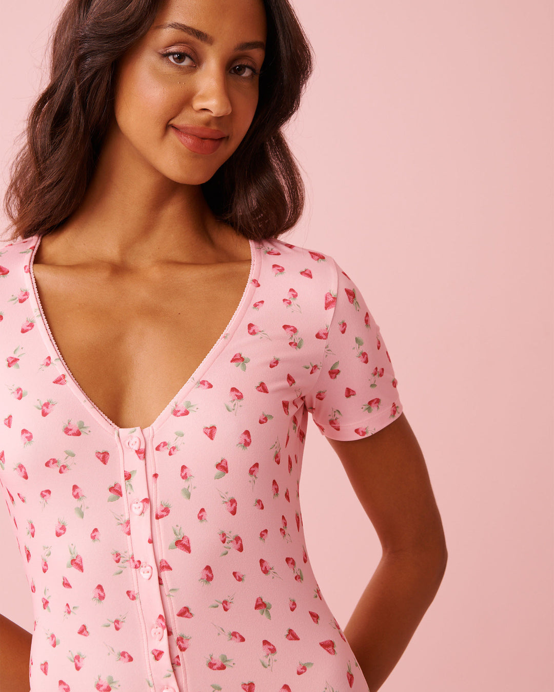 Peachy Dream Teddy Romper - Pink