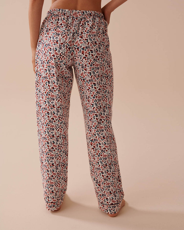 Teddy Bear Print Flannel PJ Set - Pastel Lilac Deer