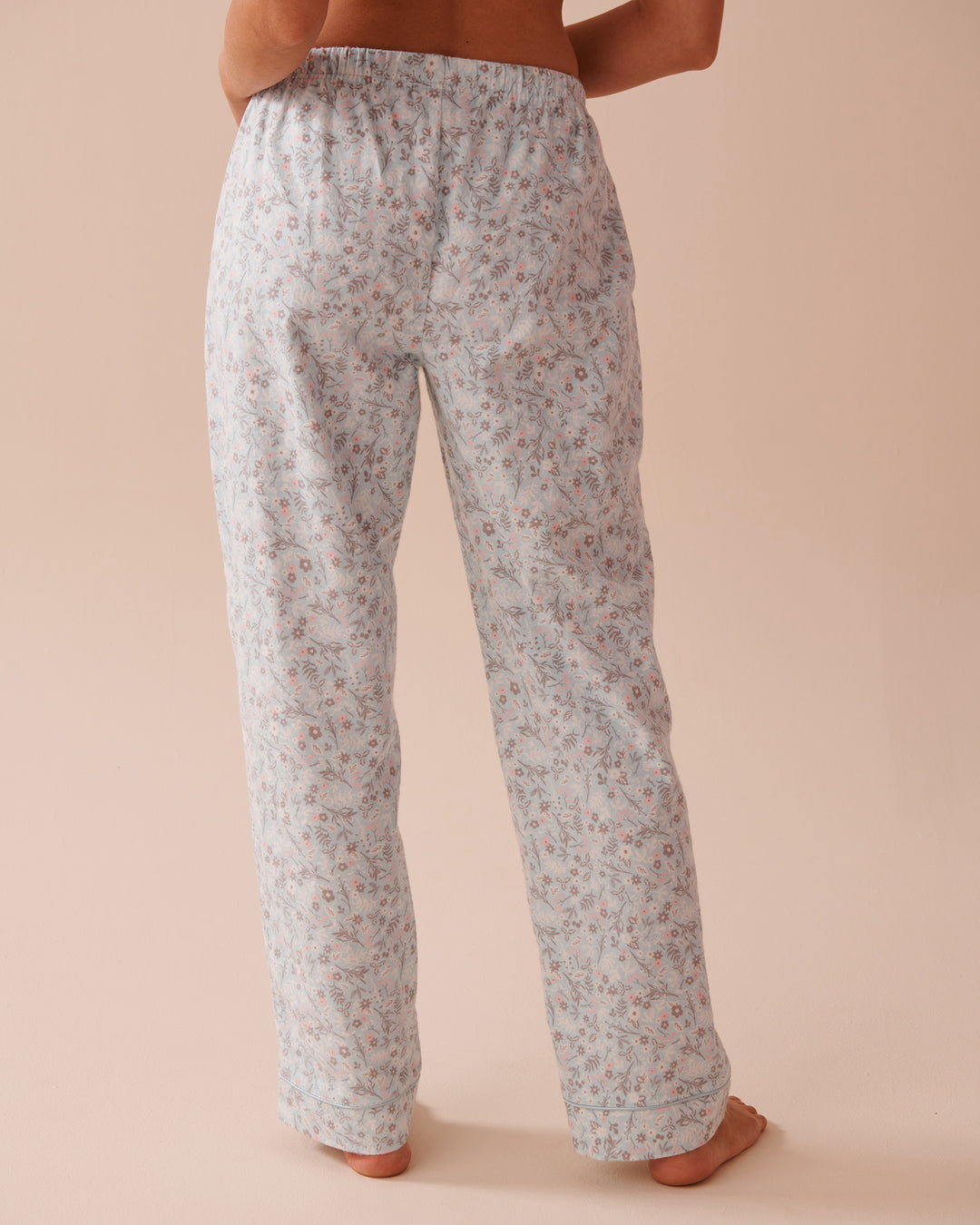 Teddy Bear Print Flannel PJ Set - Pastel Lilac Deer