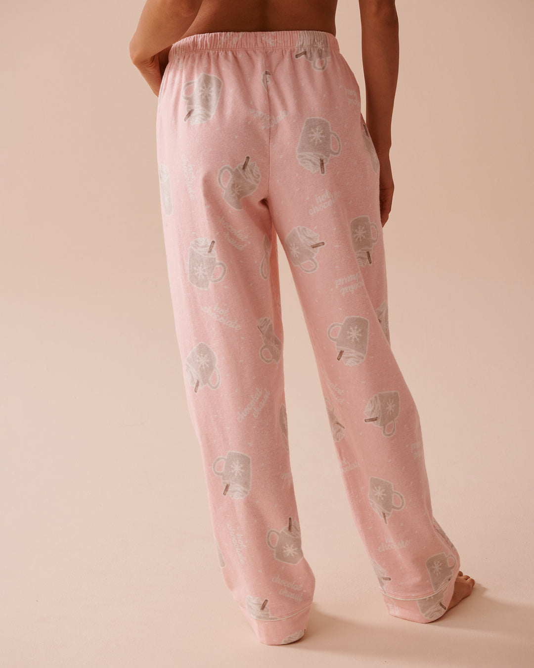 Teddy Bear Print Flannel PJ Set - Pastel Lilac Deer