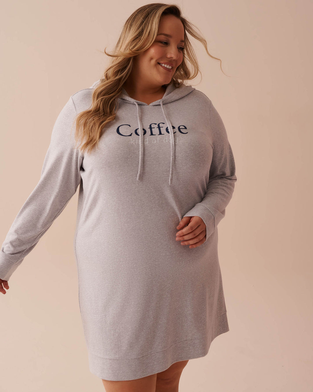 Recycled Fibers Long Sleeve Hooded Sleepshirt - Very Grape