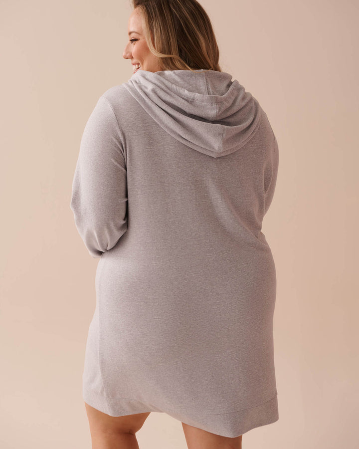 Recycled Fibers Long Sleeve Hooded Sleepshirt - Very Grape