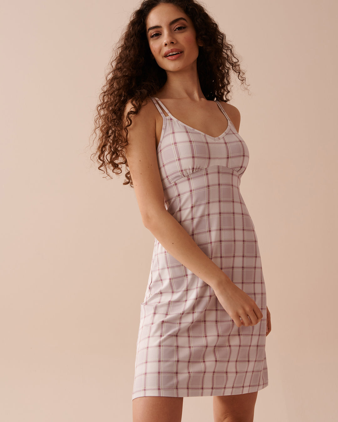 Grey Plaid Super Soft Nightie - Evening Haze Plaid