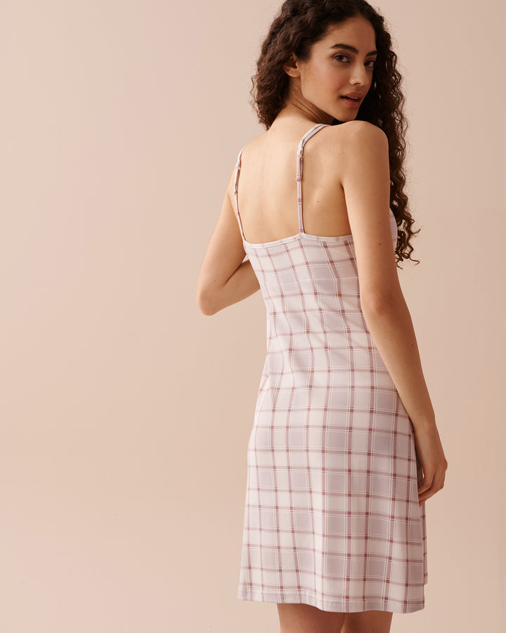 Grey Plaid Super Soft Nightie - Evening Haze Plaid