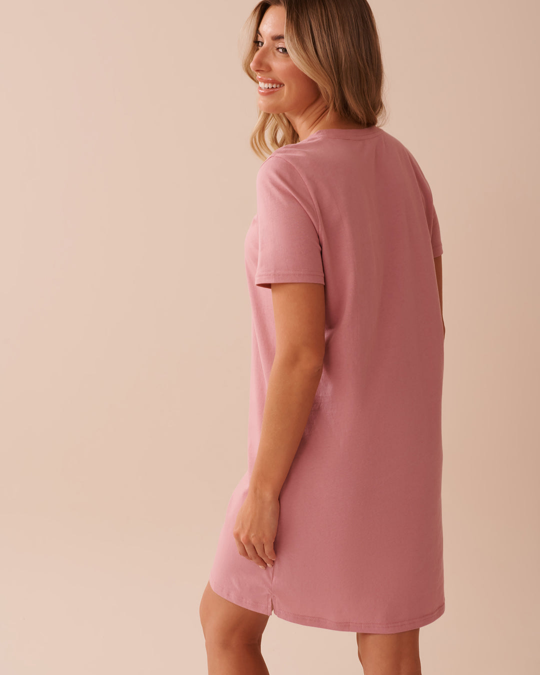 Sunflower Print Cotton Short Sleeve Sleepshirt - Lilas