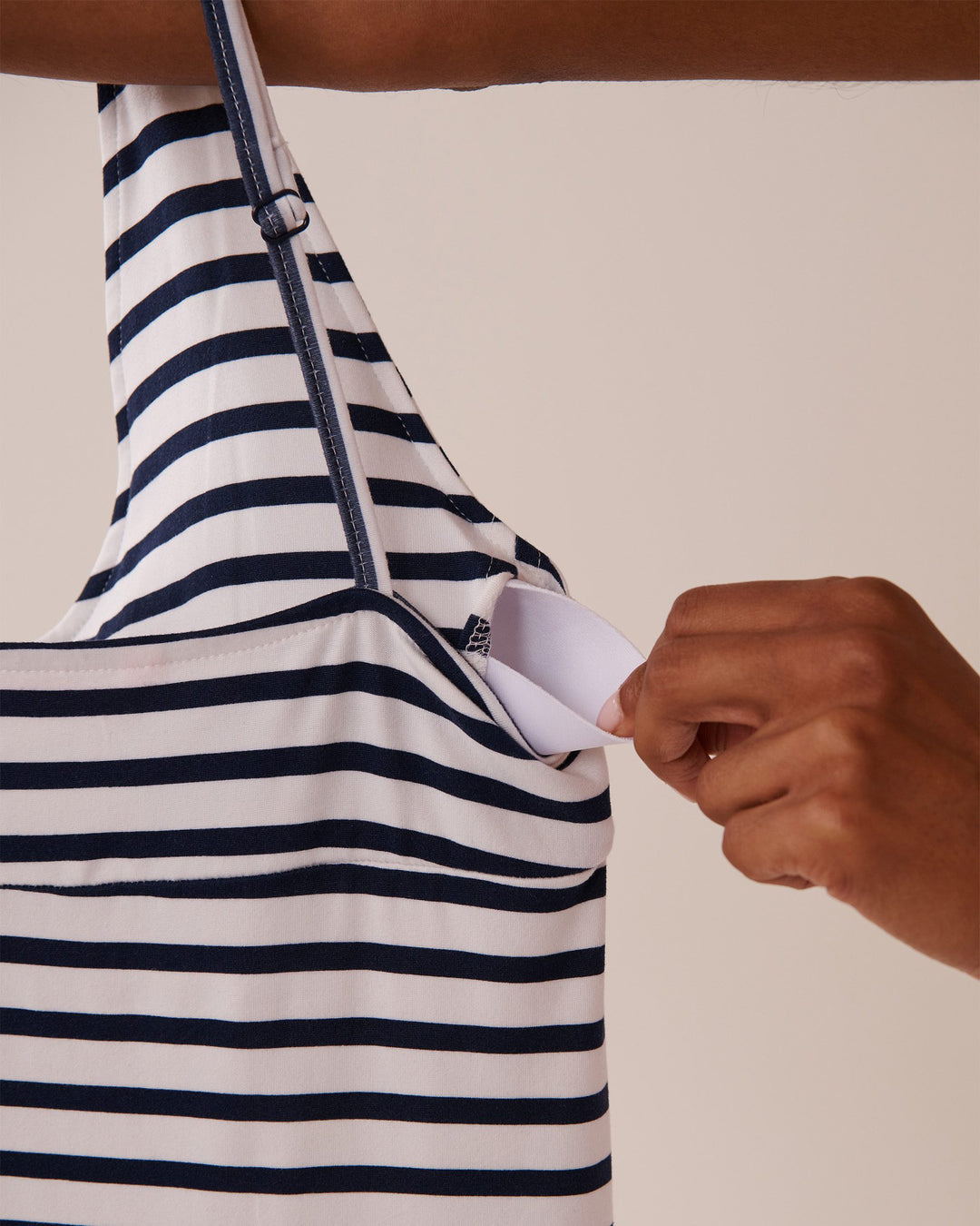 Nautical Stripe Super Soft Nightie - Snow White Navy Stripe