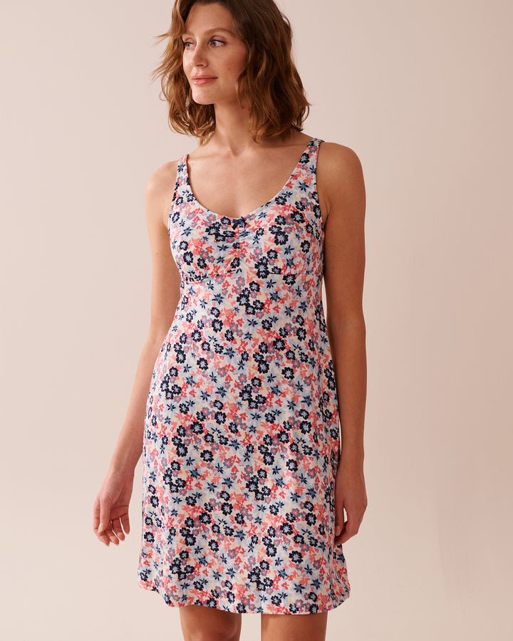 Polka Dot Soft Jersey Nightie - Multi Flower Ditsy