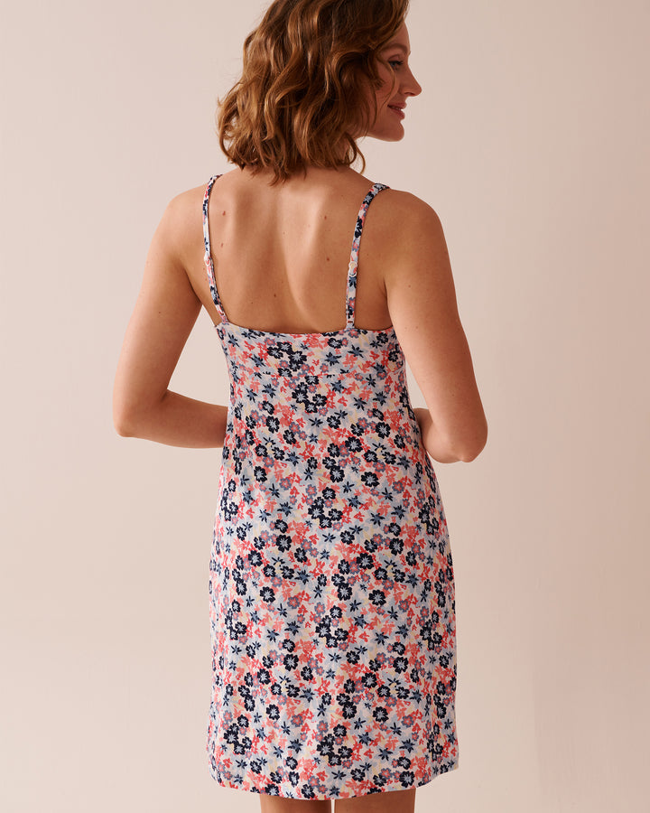 Polka Dot Soft Jersey Nightie - Multi Flower Ditsy