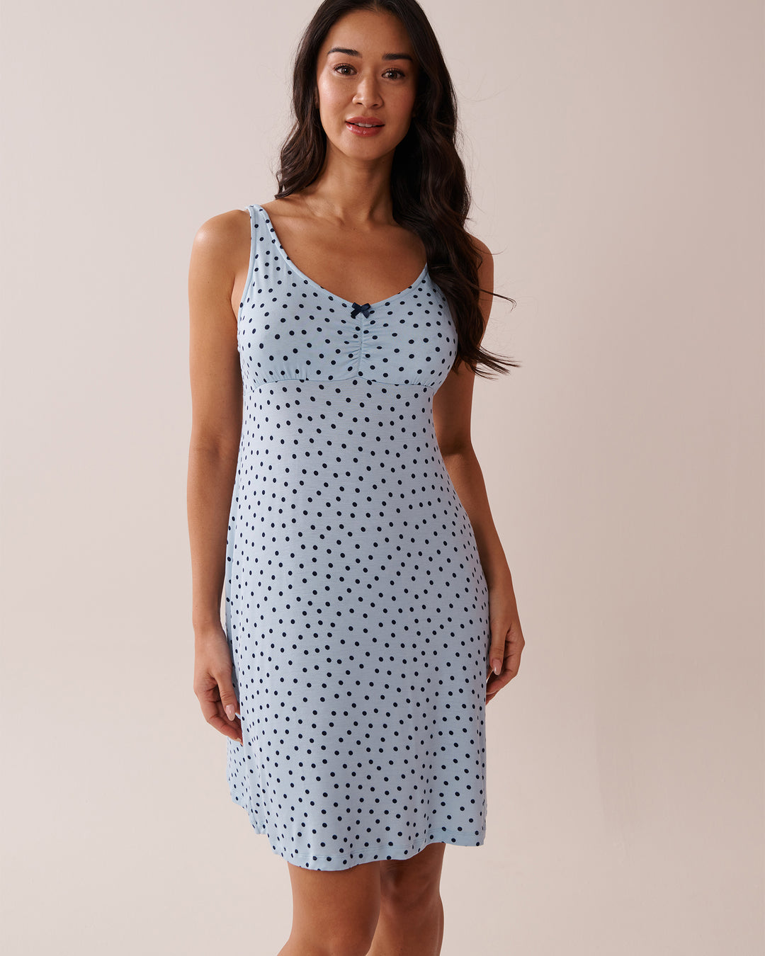 Polka Dot Soft Jersey Nightie - Cool Blue Dots