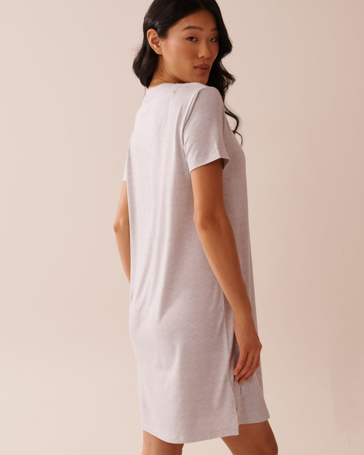 Seashell Print Super Soft Sleepshirt - Comfy Grey Mix Printed