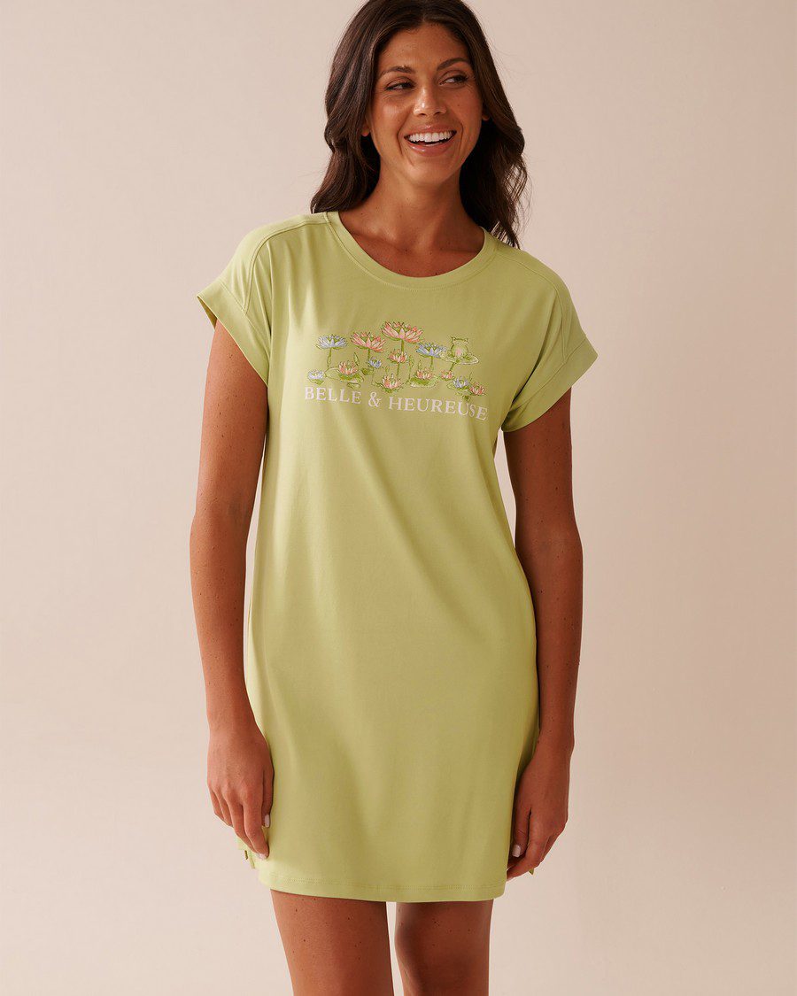 Cowboy Teddy Bear Print Super Soft Sleepshirt - Lint