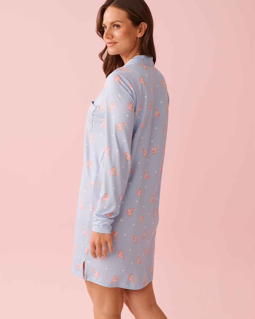 Peachy D Rabbit Sleepshrt Lslv - Blue