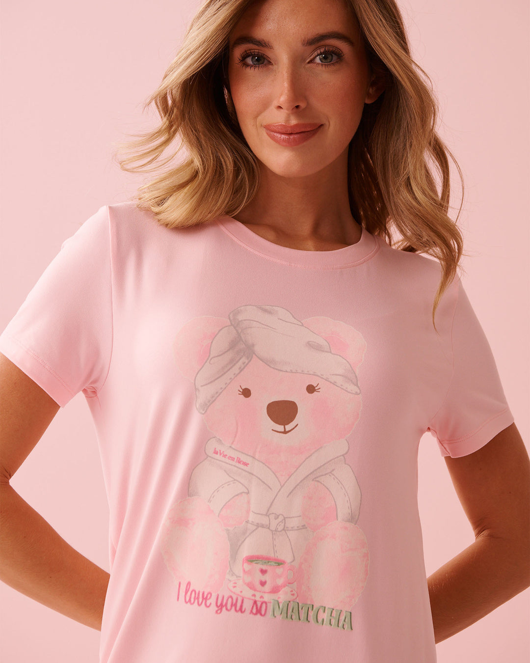 Peachy Dream Teddy Sleepshirt - Pink