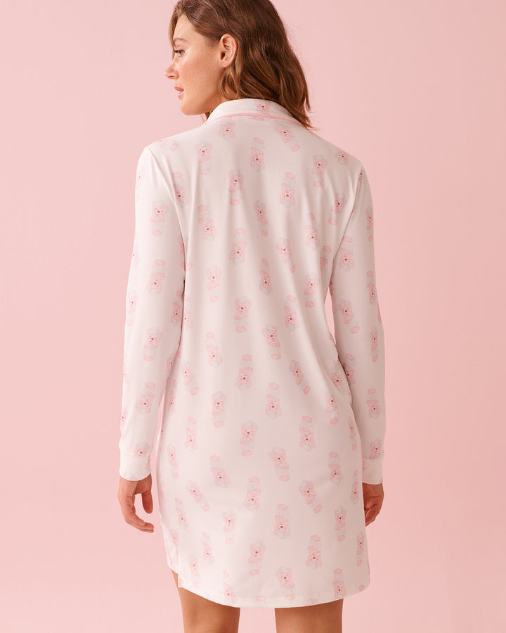 Peachy D Teddy Sleepshirt Lslv - White