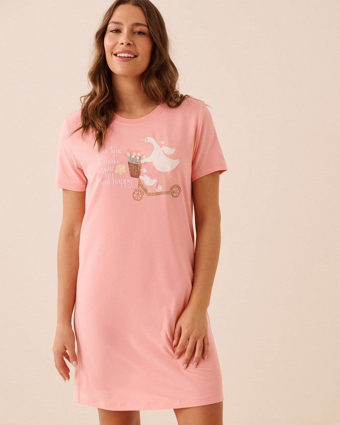 Peachy Dream Floral Sleepshirt - Pink
