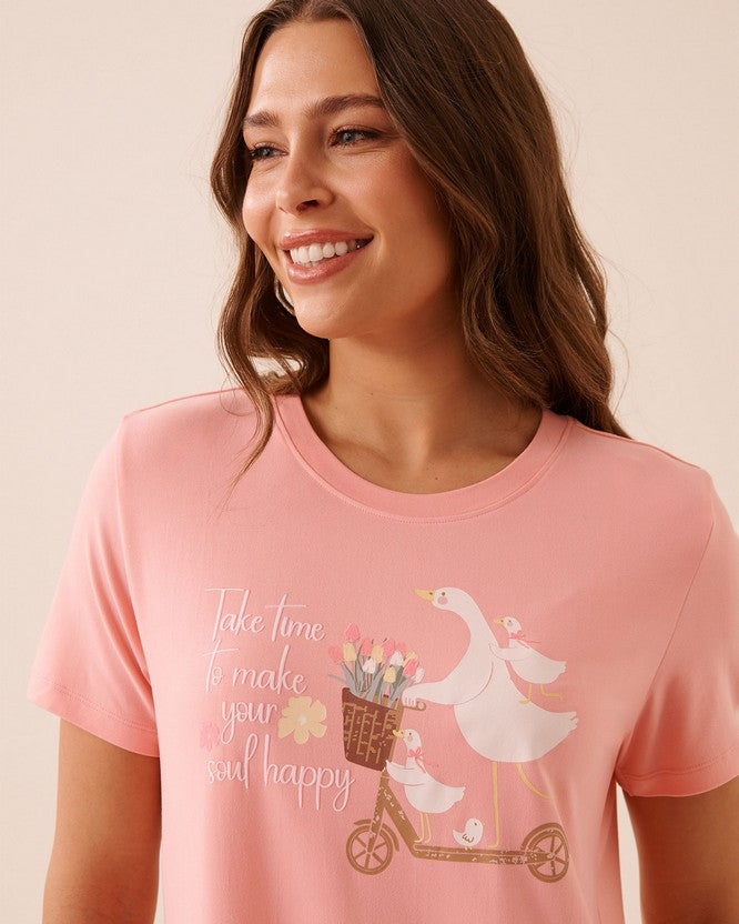 Peachy Dream Floral Sleepshirt - Pink