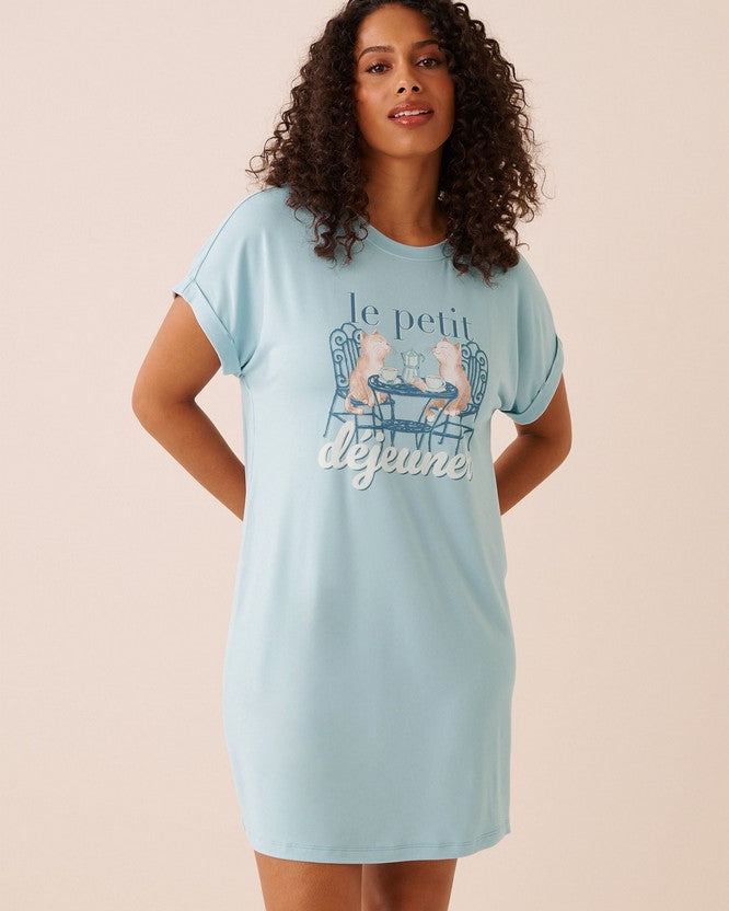 Peachy Dream Brunch Sleepshirt - White