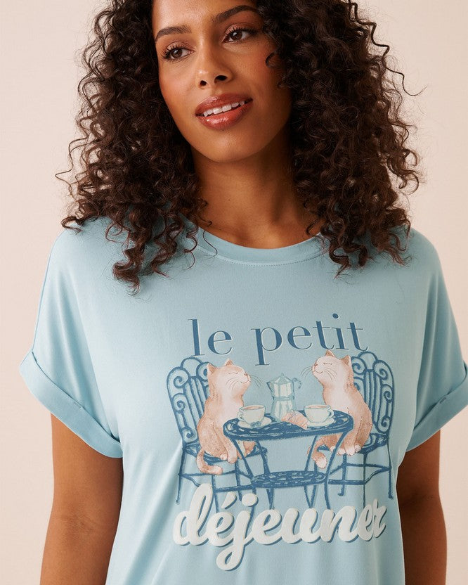 Peachy Dream Brunch Sleepshirt - White
