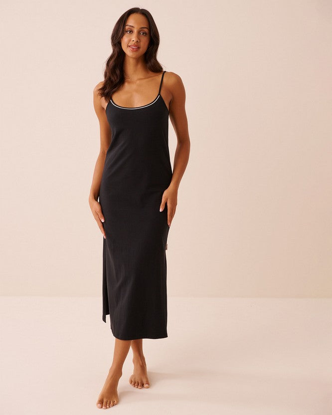 Cotton Elast Essentials Gown - Black