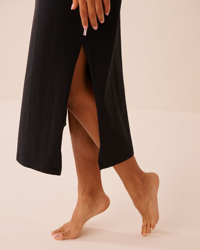Cotton Elast Essentials Gown - Black