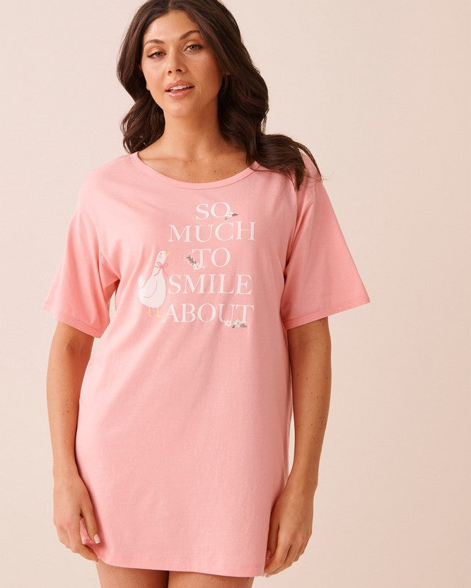 Cot Viscose Summer Sleepshirt - Pink