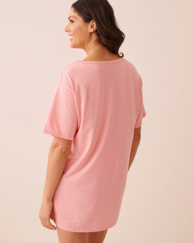 Cot Viscose Summer Sleepshirt - Pink