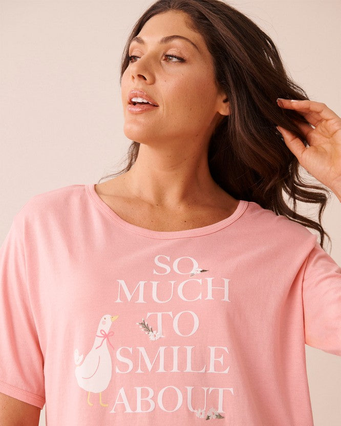 Cot Viscose Summer Sleepshirt - Pink