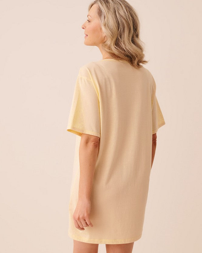 Cot Viscose Summer Sleepshirt - Light Yellow