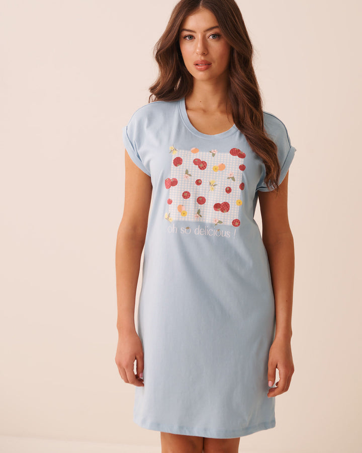 Highland Cow Print Cotton Short Sleeve Sleepshirt