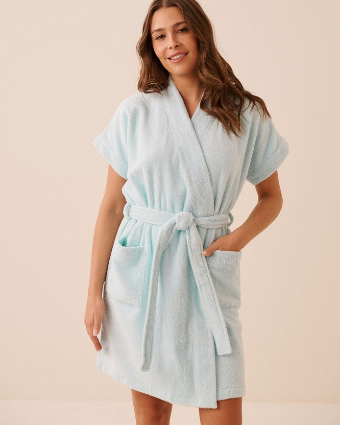 Robe Set Loop Terry - Light Blue