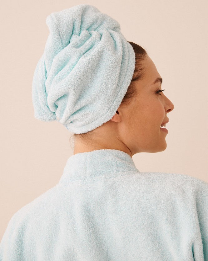 Robe Set Loop Terry - Light Blue