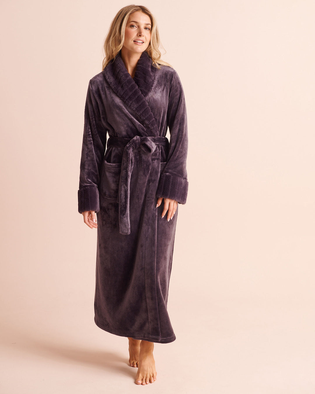 Long Faux Fur and Soft Plush Robe
