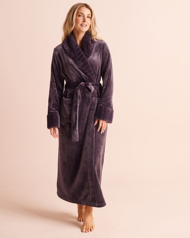 Long Faux Fur and Soft Plush Robe