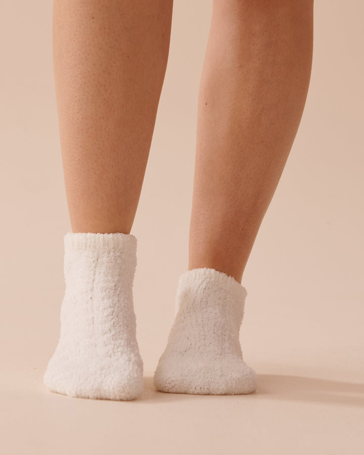 Pompom Soft Plush Socks - Heather Rose Cable
