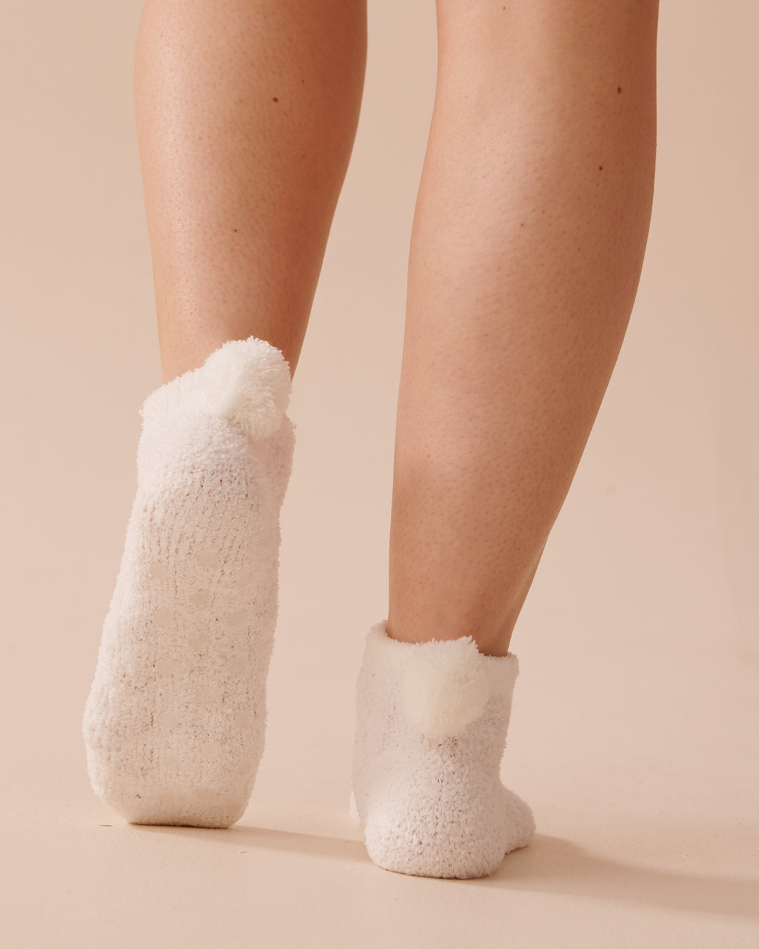Pompom Soft Plush Socks - Heather Rose Cable