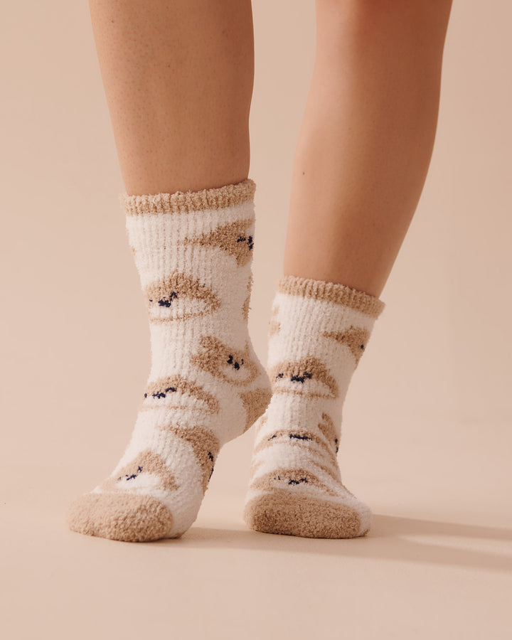 Soft Plush Socks - Lilac Gray Goose