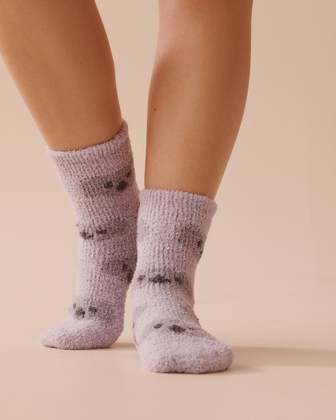 Soft Plush Socks - Lilac Gray Goose