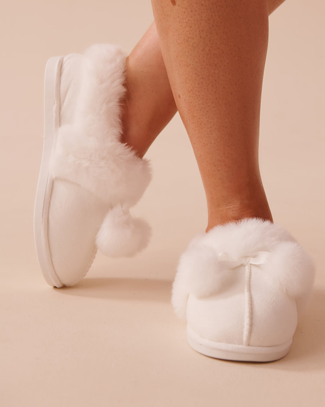 Bow &amp; Pompom Suede Bootie Slippers - Rugby Tan